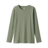 婦人　あったか綿　厚手　クルーネック長袖Ｔシャツ