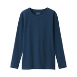 婦人　あったか綿　厚手　クルーネック長袖Ｔシャツ