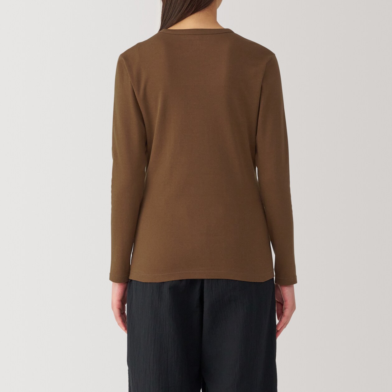 婦人　あったか綿　厚手　クルーネック長袖Ｔシャツ