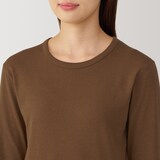 婦人　あったか綿　厚手　クルーネック長袖Ｔシャツ