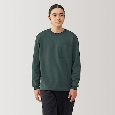 紳士　あたたかさを保つクルーネック長袖Ｔシャツ