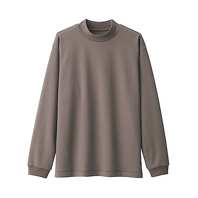 紳士　あたたかさを保つモックネック長袖Ｔシャツ