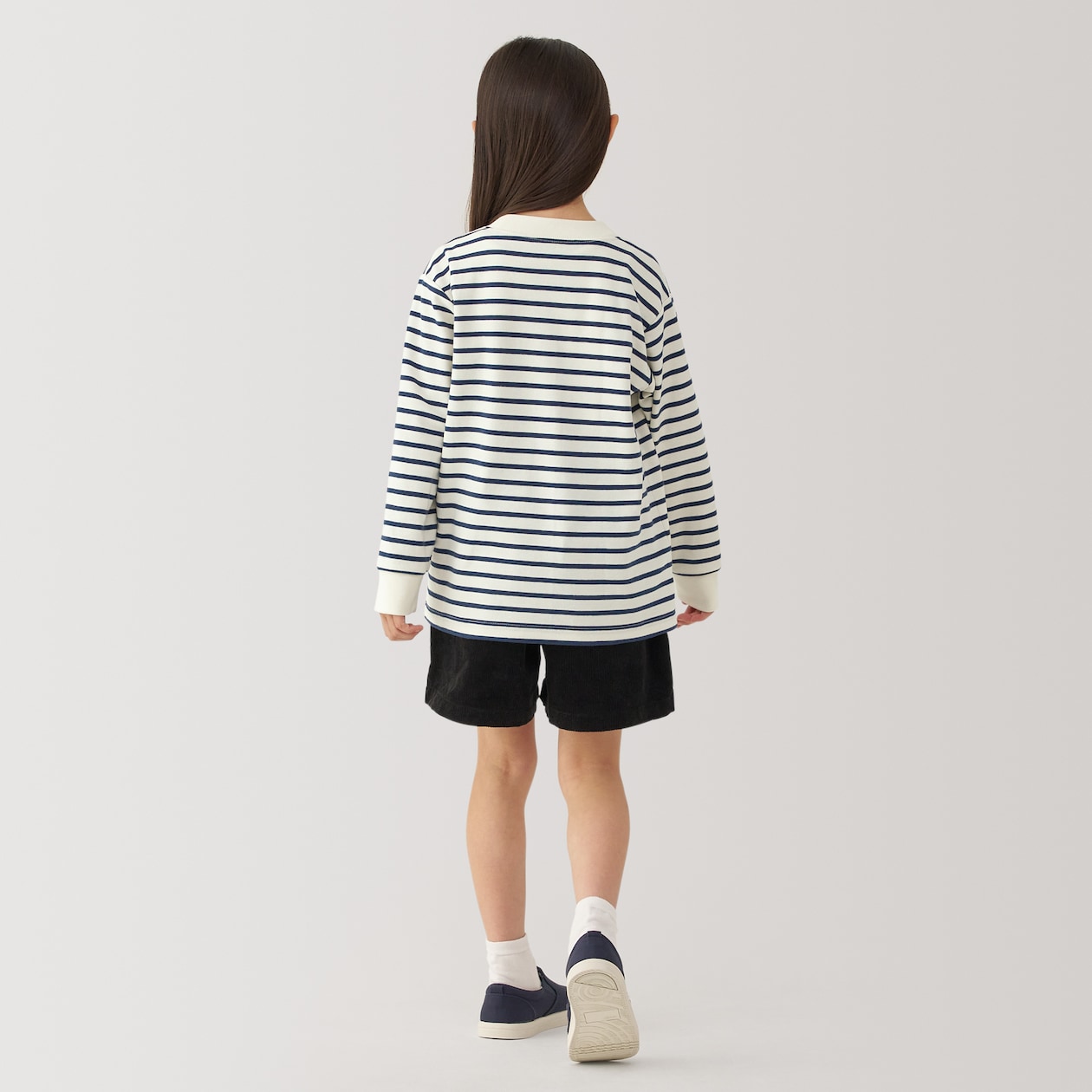 キッズ　起毛スムース編みクルーネック長袖Ｔシャツ