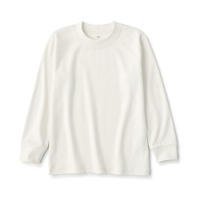 キッズ　起毛スムース編みクルーネック長袖Ｔシャツ