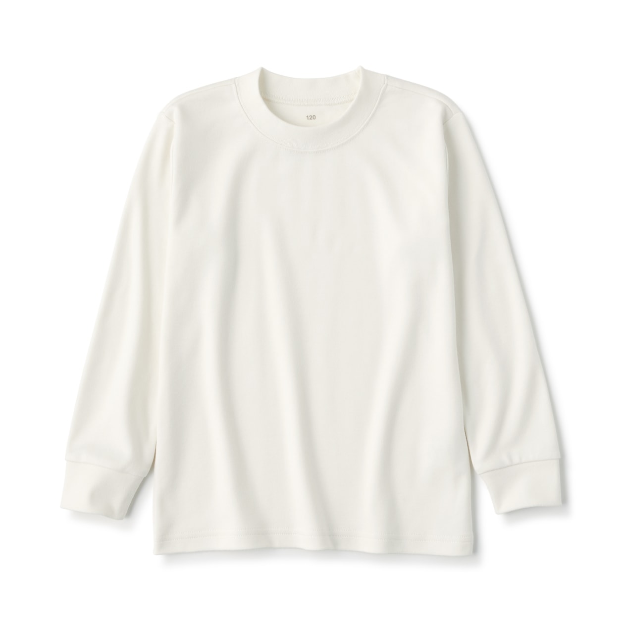 キッズ　起毛スムース編みクルーネック長袖Ｔシャツ
