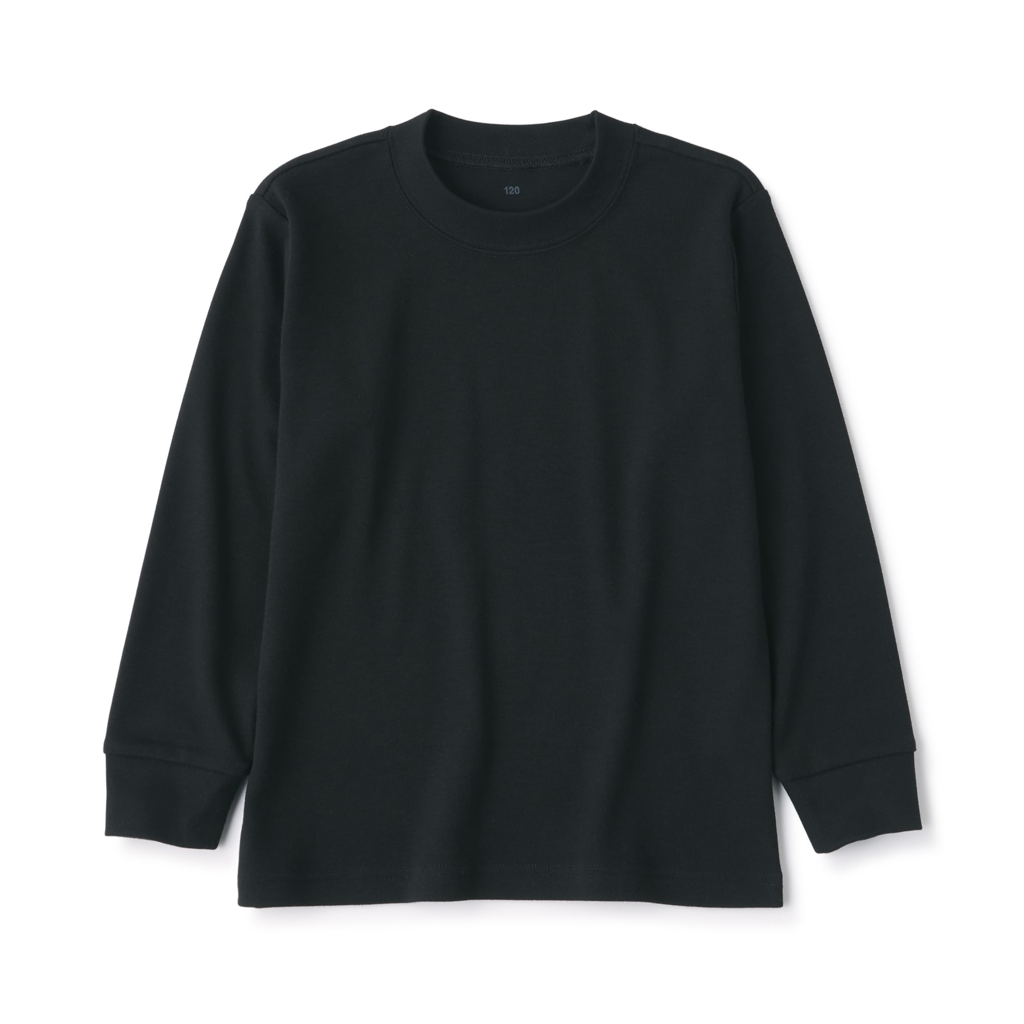 1PIU1UGUALE3黒無印長袖 キッズ 起毛スムース編みクルーネック長袖Tシャツ | 無印良品