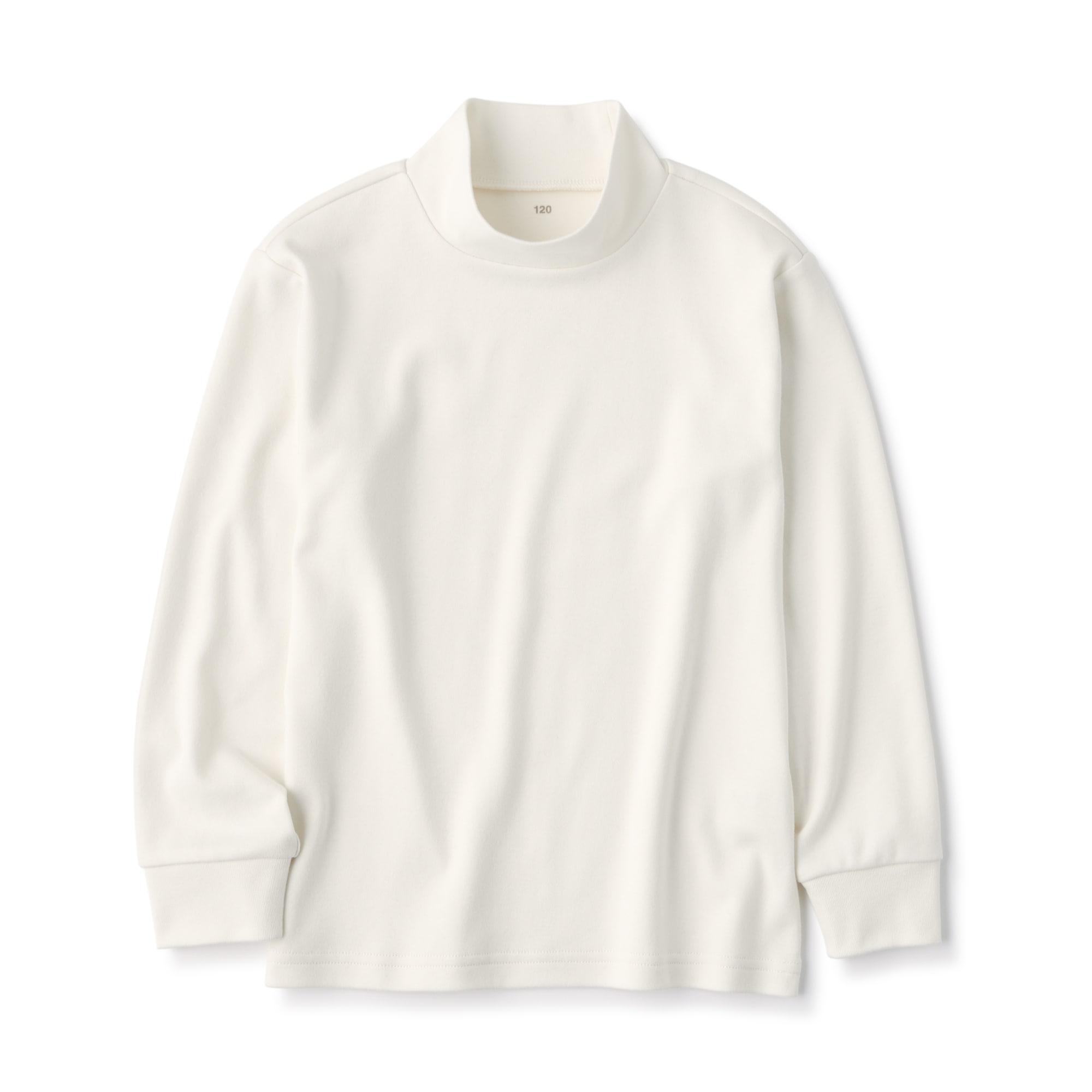 キッズ　起毛スムース編みハイネック長袖Ｔシャツ