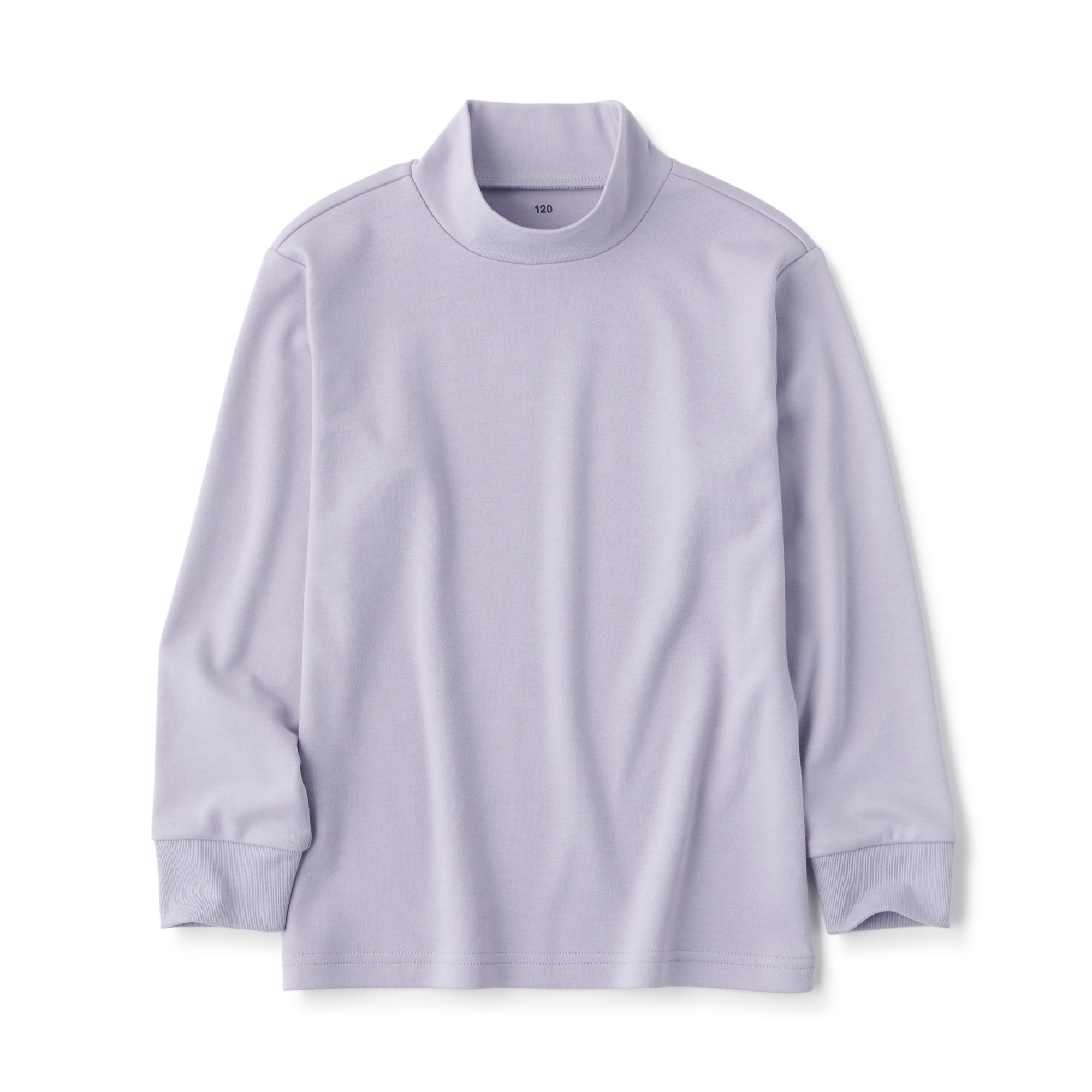 キッズ　起毛スムース編みハイネック長袖Ｔシャツ