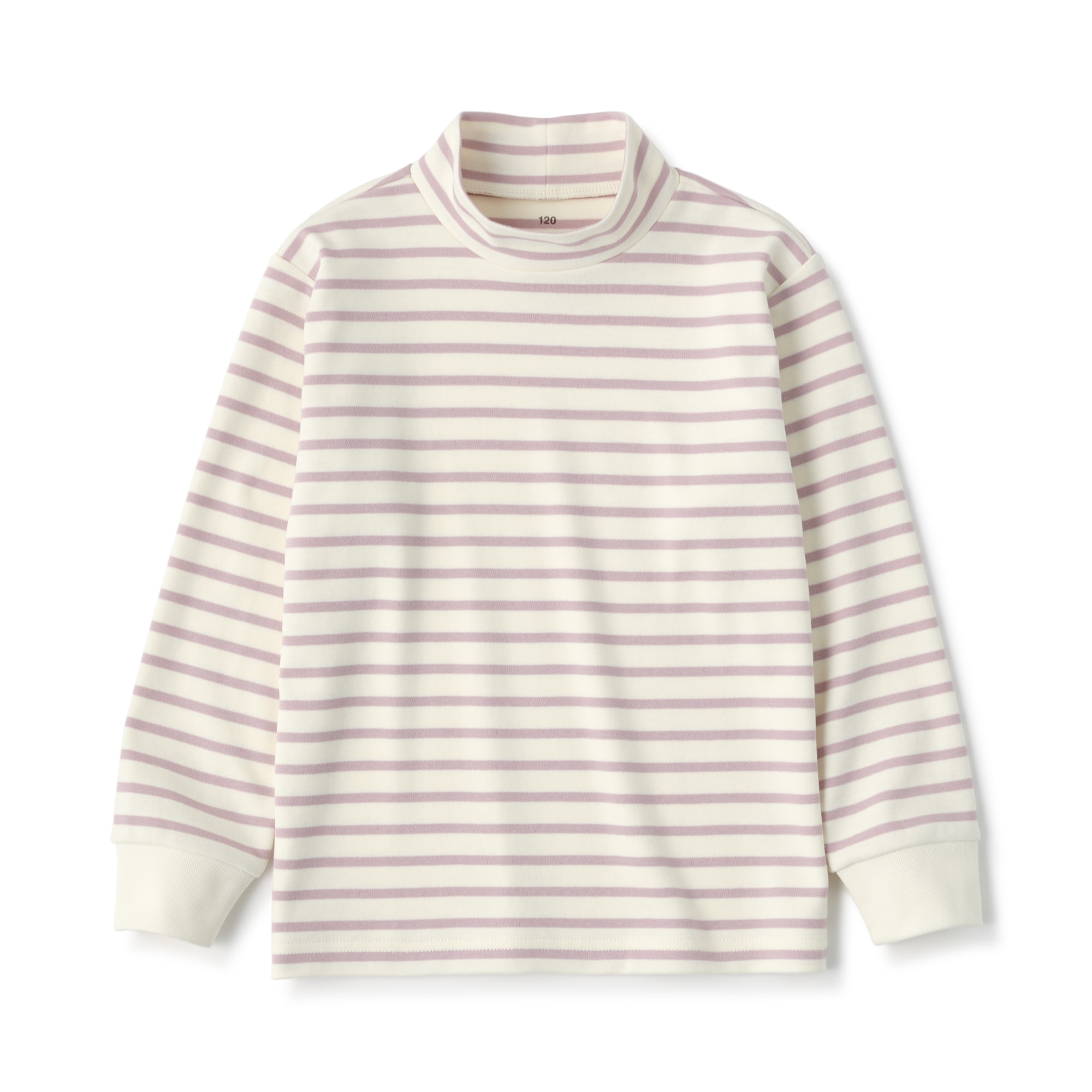 キッズ　起毛スムース編みハイネック長袖Ｔシャツ