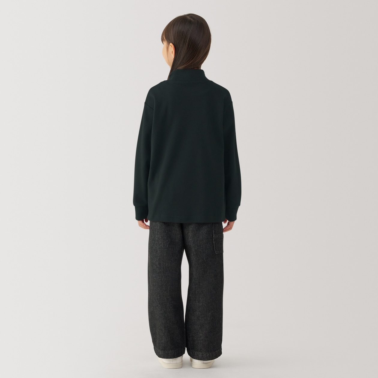 キッズ　起毛スムース編みハイネック長袖Ｔシャツ