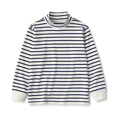 キッズ　起毛スムース編みハイネック長袖Ｔシャツ