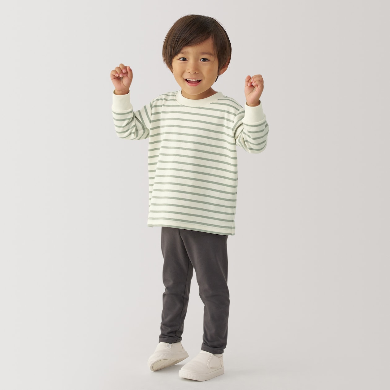 ベビー　あたまするっと起毛スムースクルーネック長袖Ｔシャツ