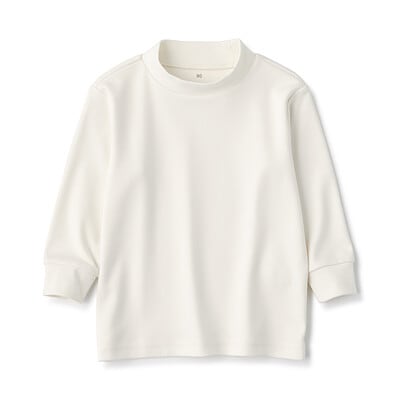 ベビー　起毛スムース編みハイネック長袖Ｔシャツ