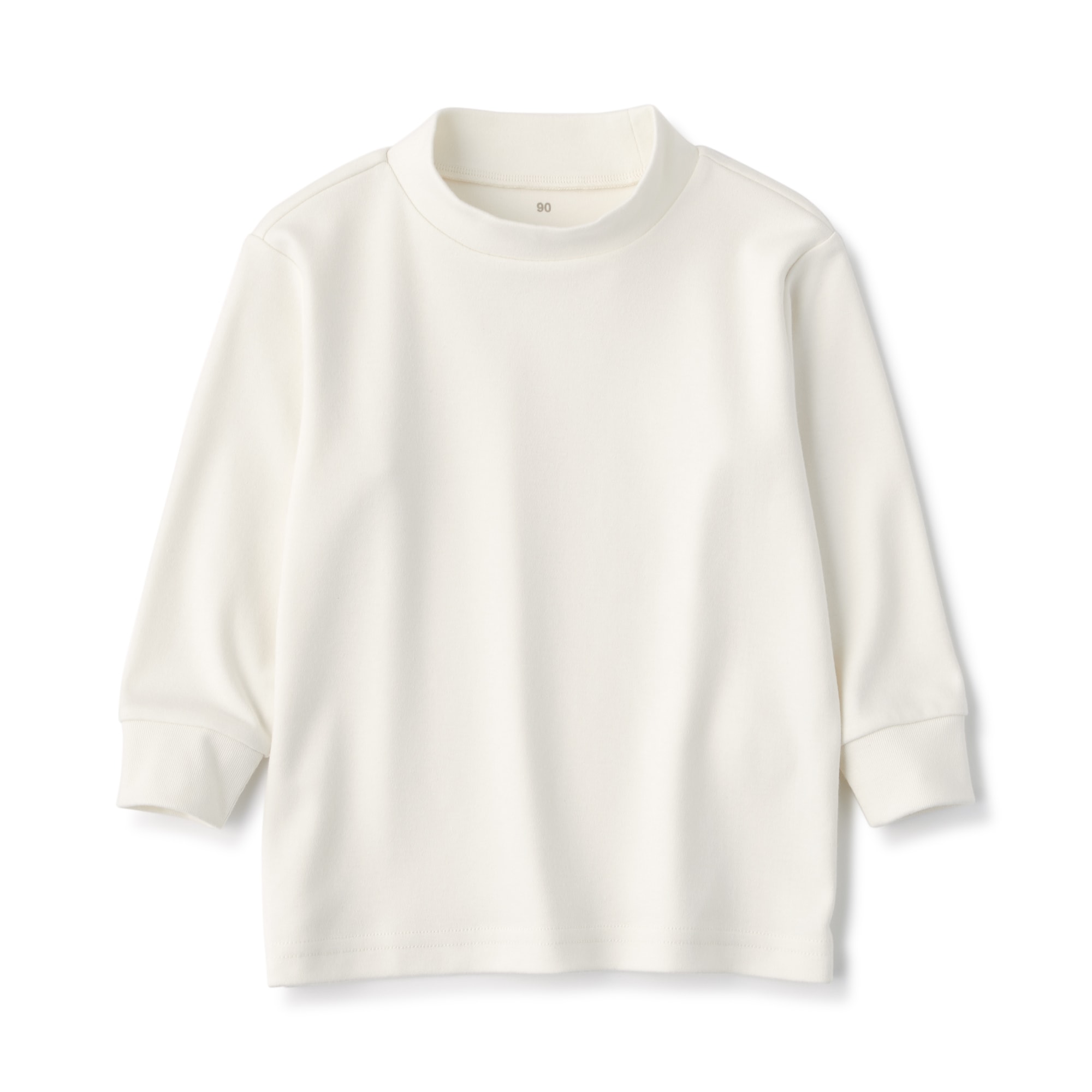 ベビー　起毛スムース編みハイネック長袖Ｔシャツ