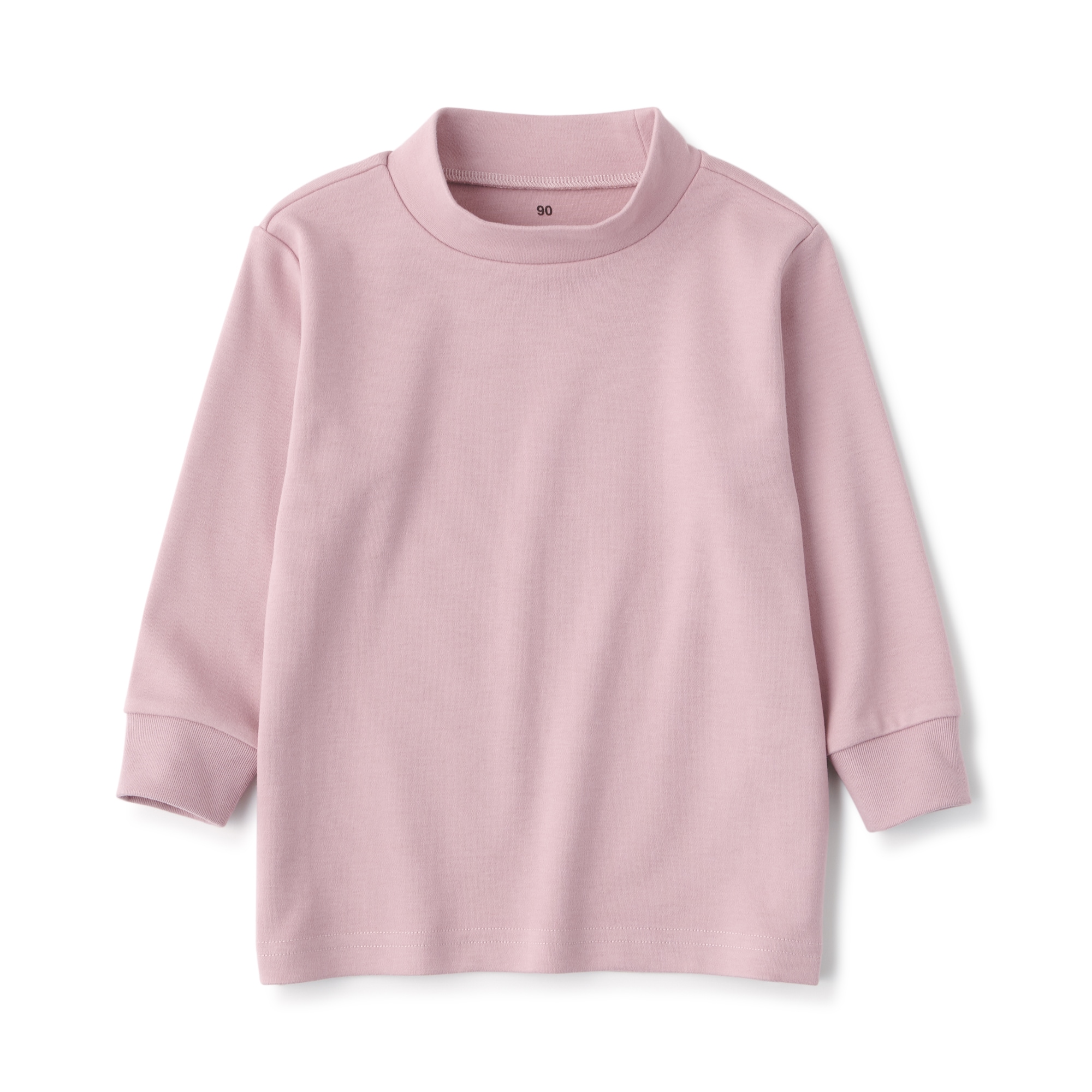 ベビー　起毛スムース編みハイネック長袖Ｔシャツ