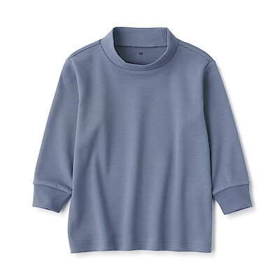 ベビー　起毛スムース編みハイネック長袖Ｔシャツ