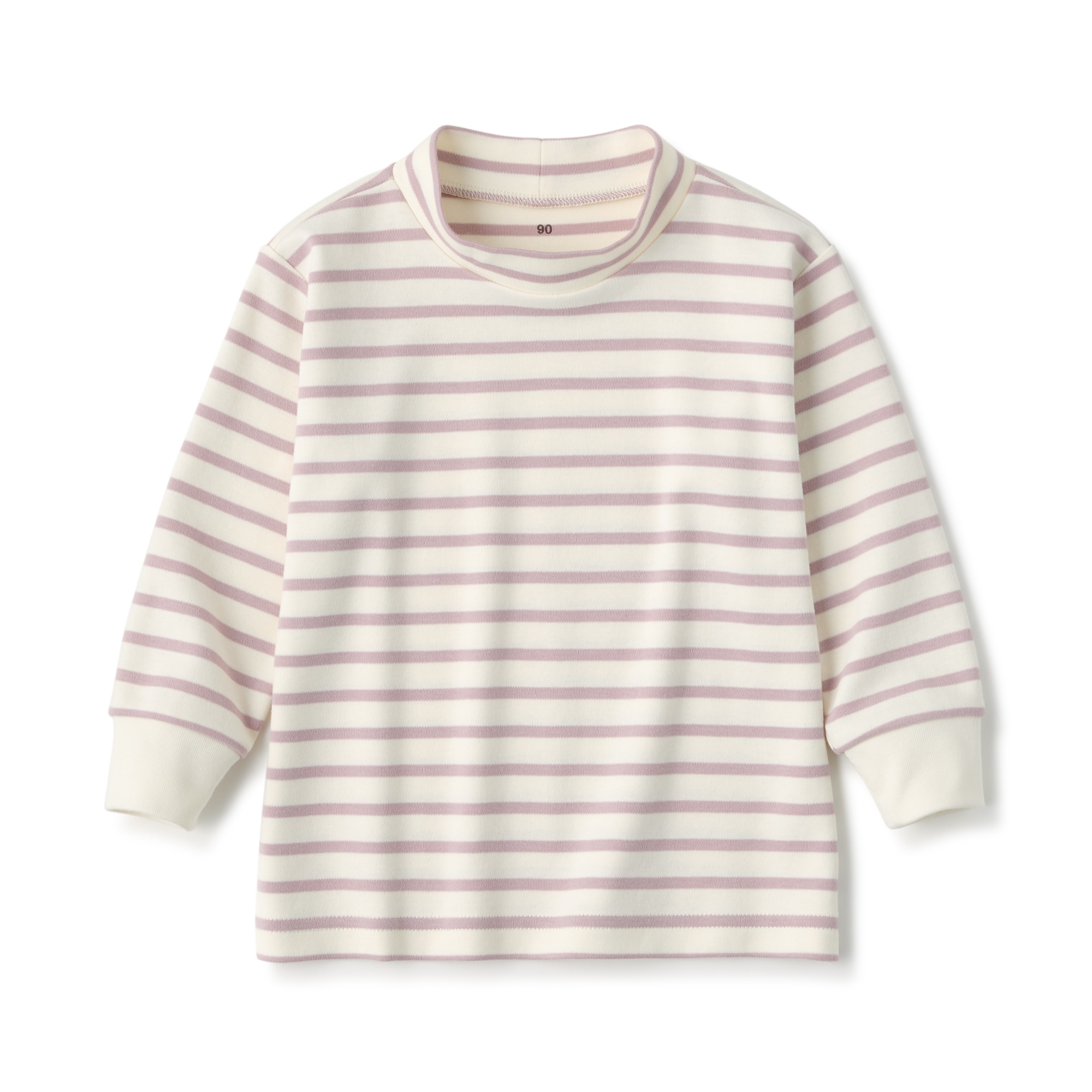 ベビー　起毛スムース編みハイネック長袖Ｔシャツ