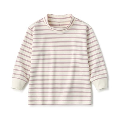 ベビー　起毛スムース編みハイネック長袖Ｔシャツ