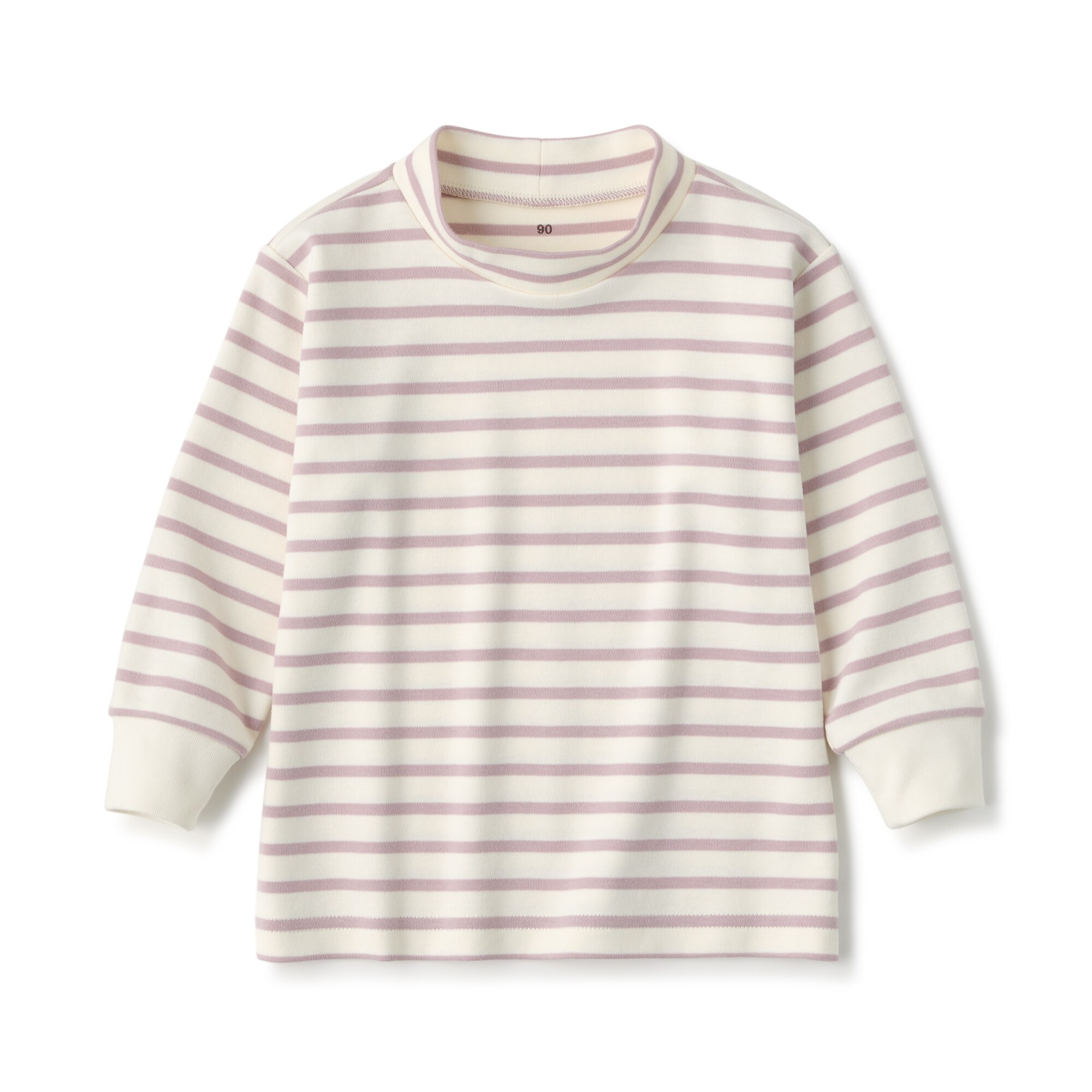 ベビー　起毛スムース編みハイネック長袖Ｔシャツ