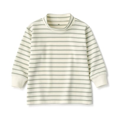 ベビー　起毛スムース編みハイネック長袖Ｔシャツ
