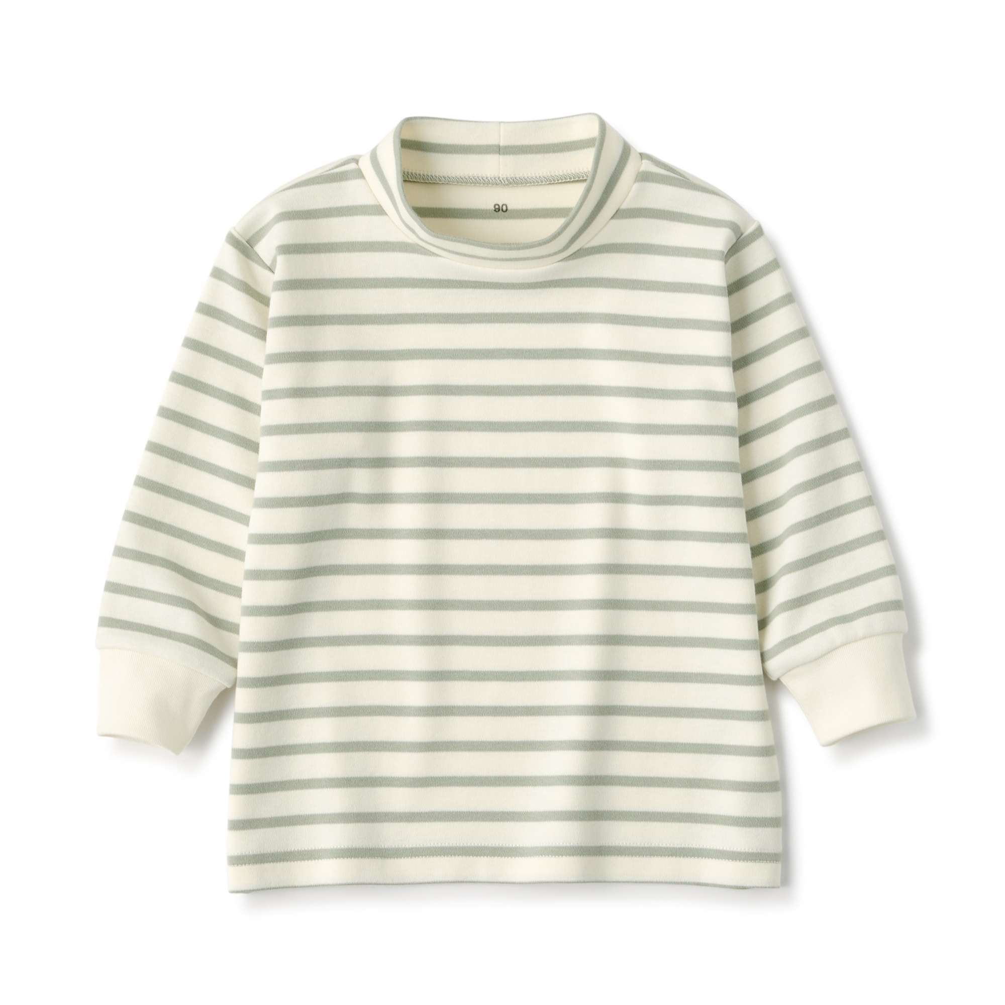 ベビー　起毛スムース編みハイネック長袖Ｔシャツ