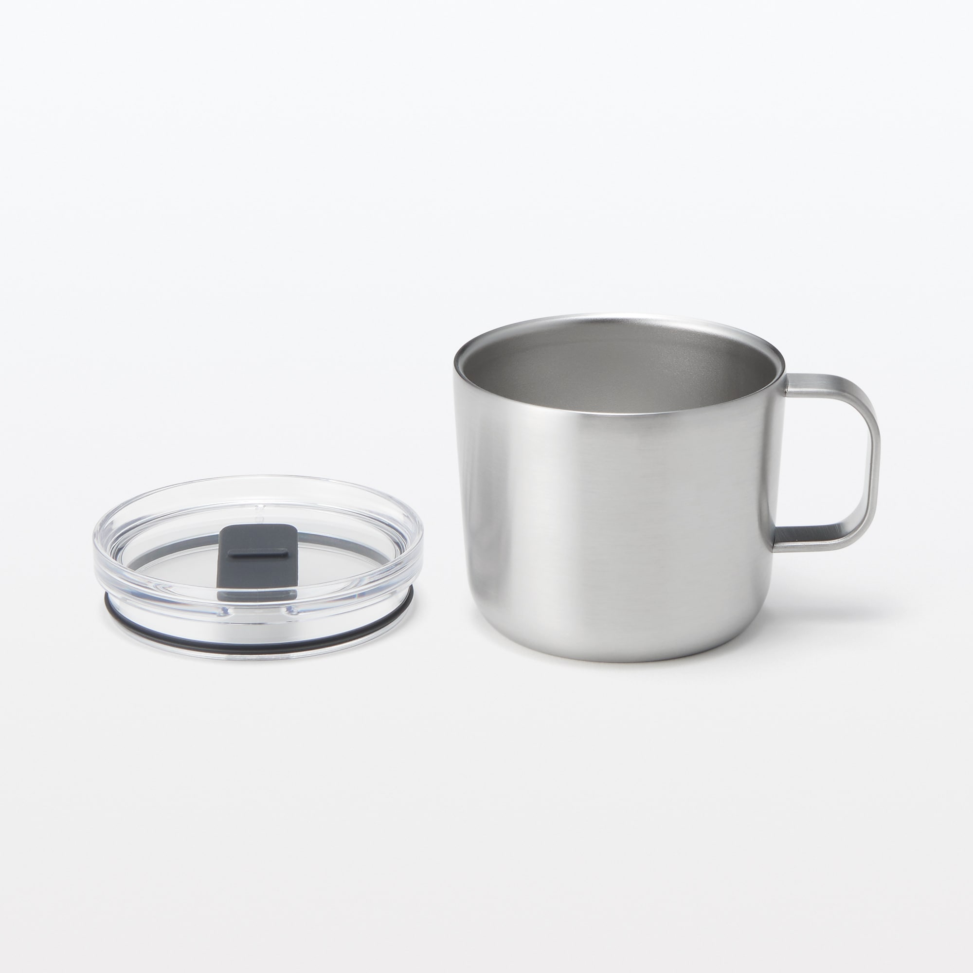 目盛り付き　保温保冷　蓋付きマグカップ