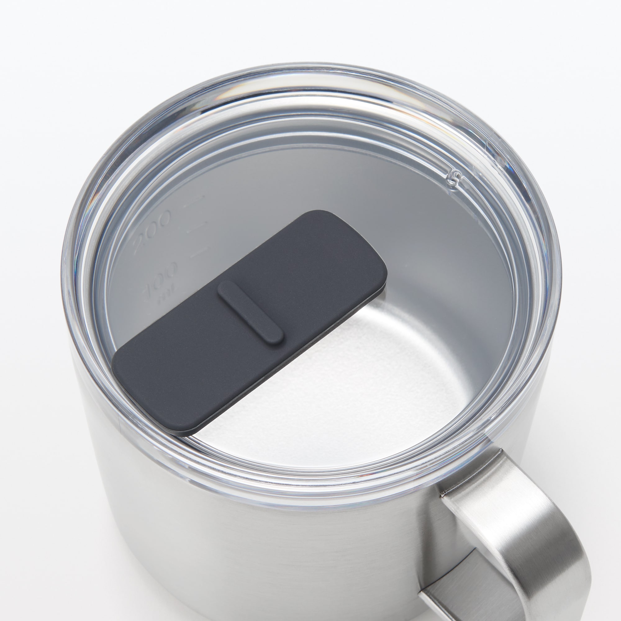 目盛り付き　保温保冷　蓋付きマグカップ