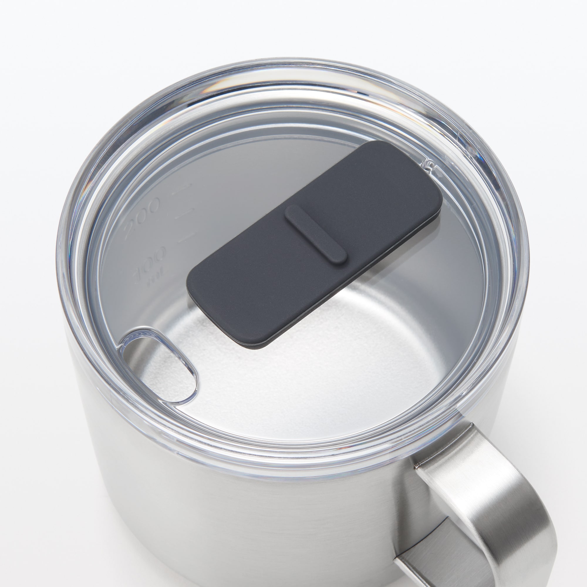 目盛り付き　保温保冷　蓋付きマグカップ