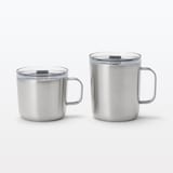 目盛り付き　保温保冷　蓋付きマグカップ