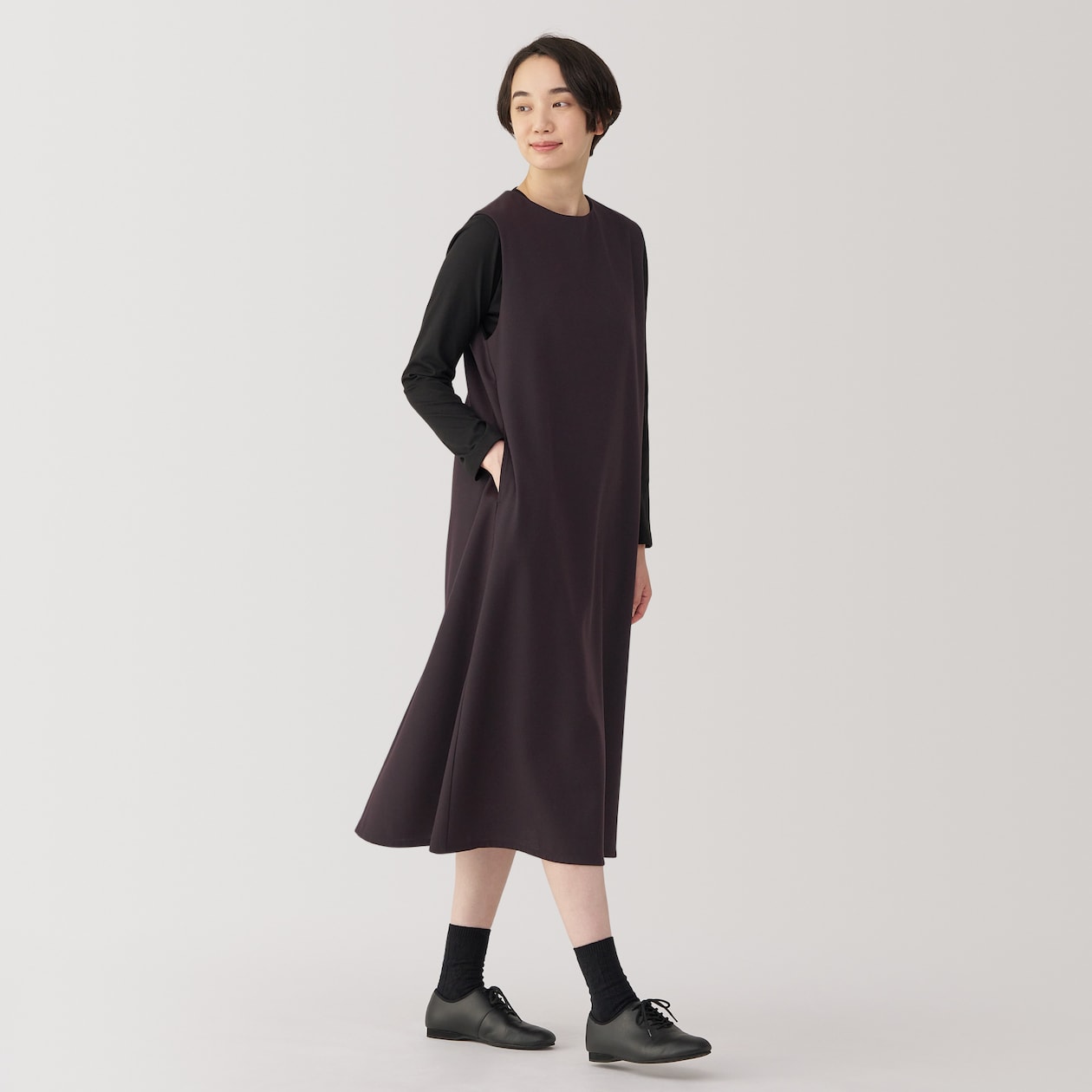 婦人　起毛　ジャンパースカート