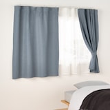 防炎・遮光性　ドビー織りノンプリーツカーテン