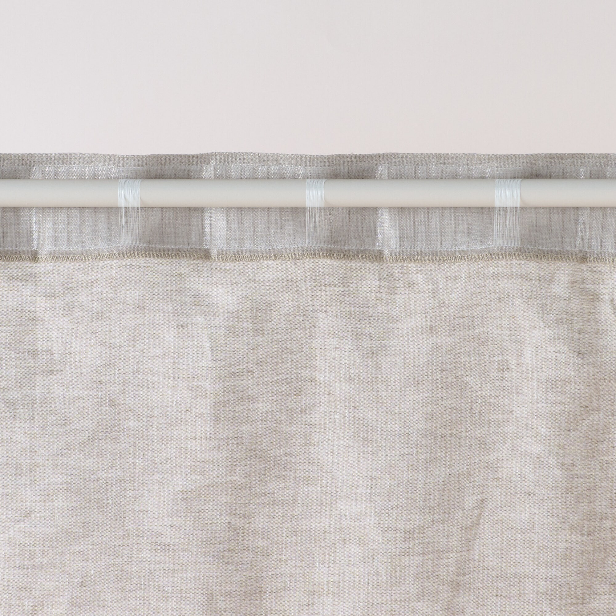 麻平織ノンプリーツカーテン