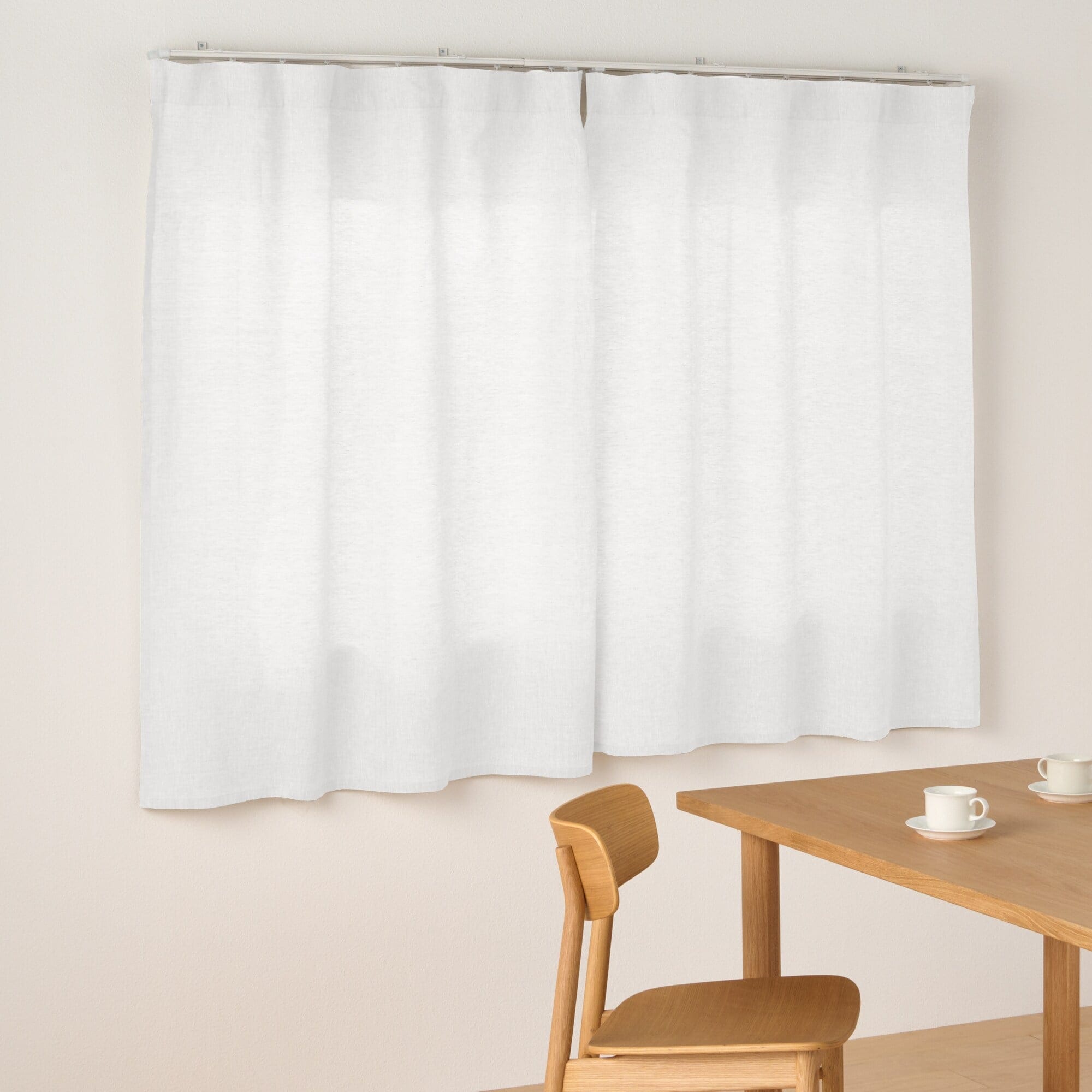 麻平織ノンプリーツカーテン