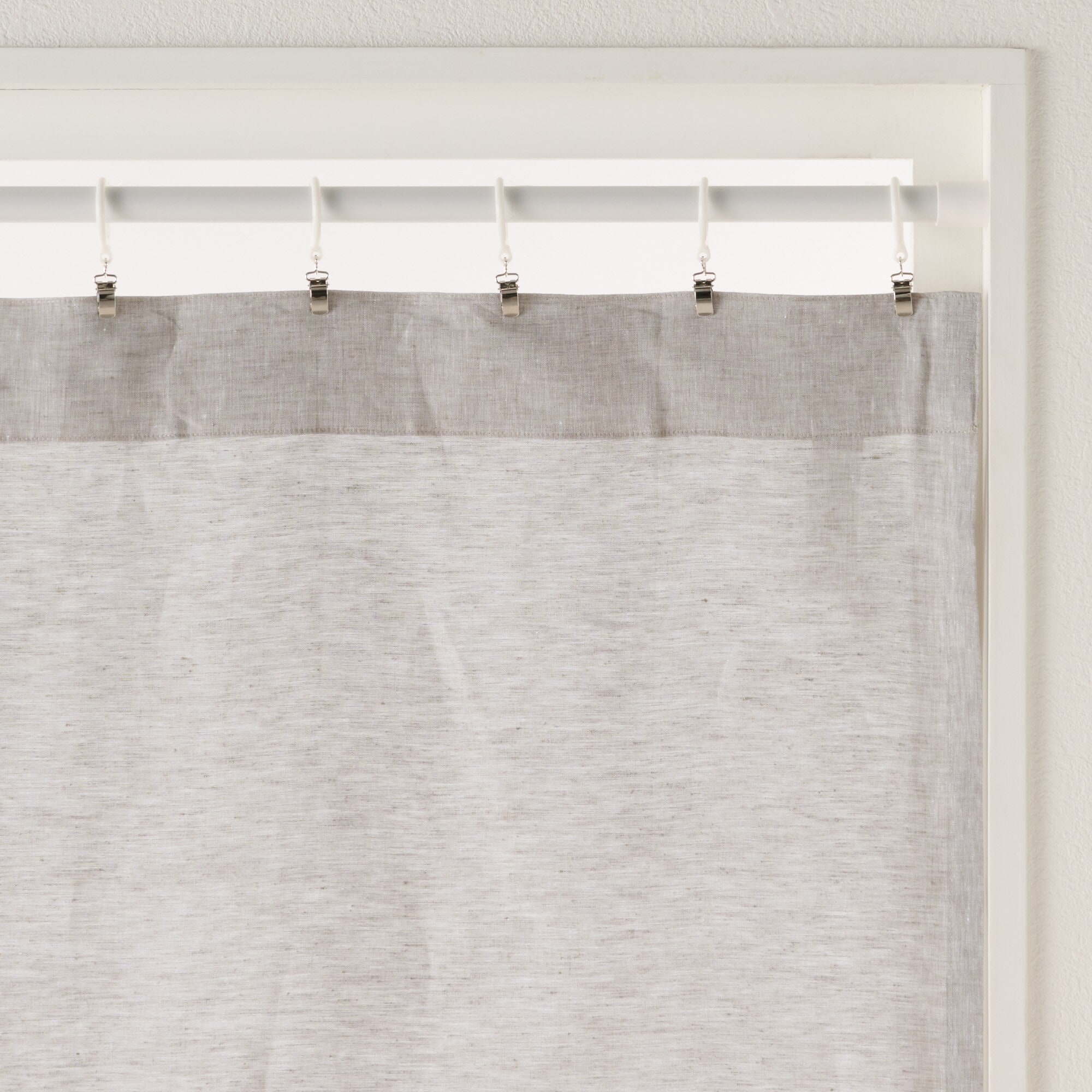 麻平織ノンプリーツカーテン