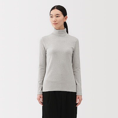 婦人　起毛フライス編みタートルネック長袖Ｔシャツ