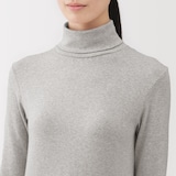 婦人　起毛フライス編みタートルネック長袖Ｔシャツ