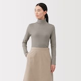 婦人　起毛フライス編みタートルネック長袖Ｔシャツ