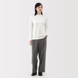 婦人　起毛フライス編みハイネック長袖Ｔシャツ