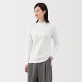婦人　起毛フライス編みハイネック長袖Ｔシャツ