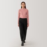 婦人　起毛フライス編みハイネック長袖Ｔシャツ