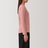 婦人　起毛フライス編みハイネック長袖Ｔシャツ