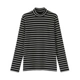 婦人　起毛フライス編みハイネック長袖Ｔシャツ