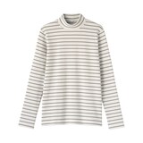 婦人　起毛フライス編みハイネック長袖Ｔシャツ