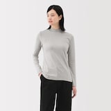 婦人　起毛フライス編みハイネック長袖Ｔシャツ