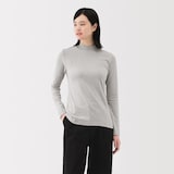 婦人　起毛フライス編みハイネック長袖Ｔシャツ