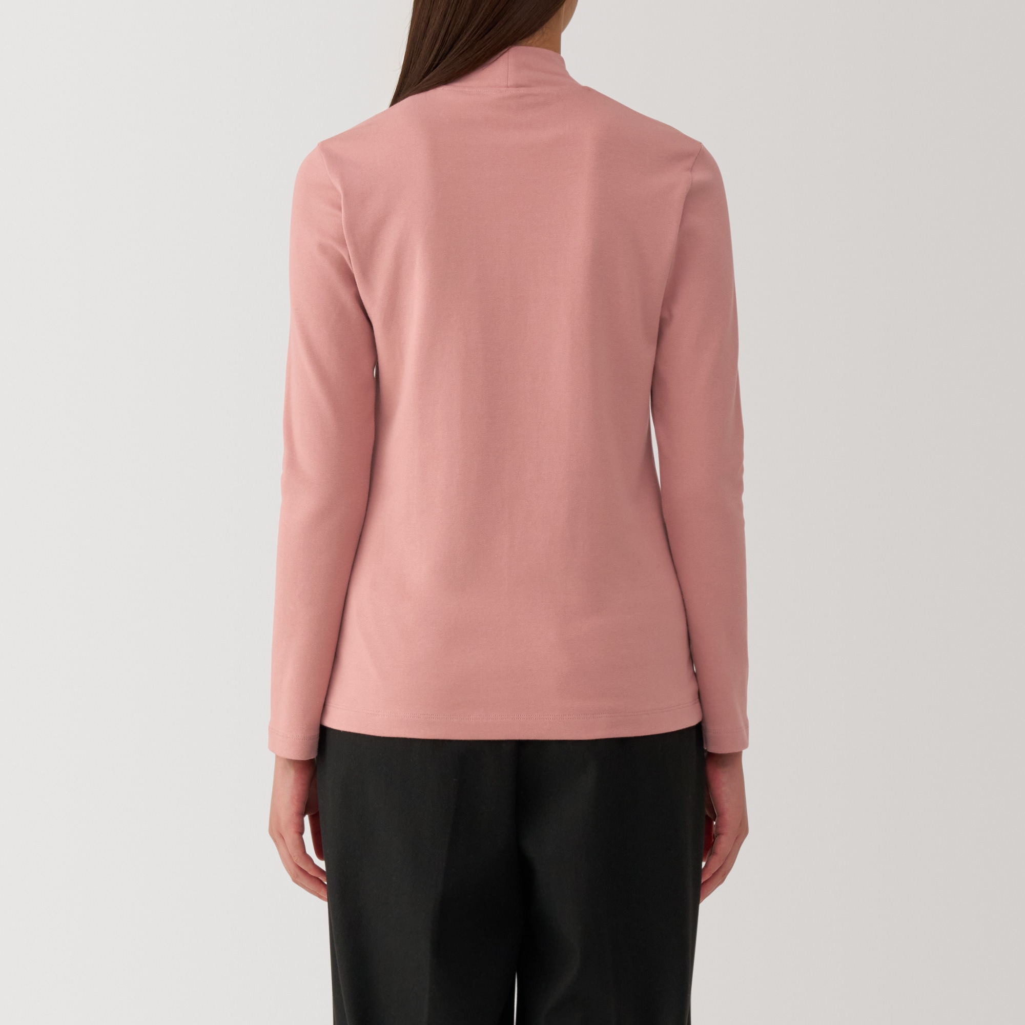 婦人　起毛フライス編みハイネック長袖Ｔシャツ