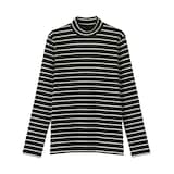 婦人　起毛フライス編みハイネック長袖Ｔシャツ