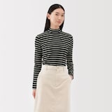 婦人　起毛フライス編みハイネック長袖Ｔシャツ