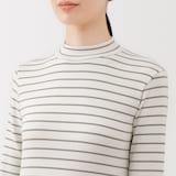 婦人　起毛フライス編みハイネック長袖Ｔシャツ