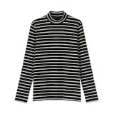 婦人　起毛フライス編みハイネック長袖Ｔシャツ